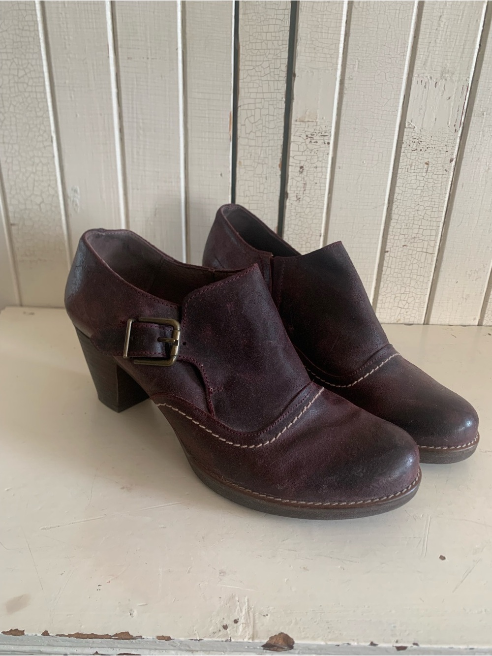 Wonders Burgundy Heeled Booties Like New Size 40